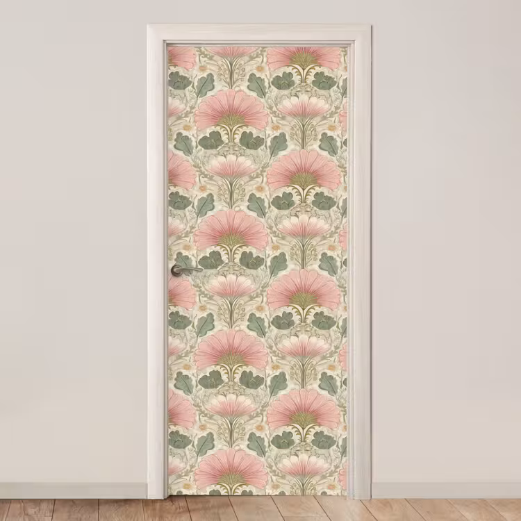 Klassiek - Patroon - Roze deurposter klein 289 -3d_beige
