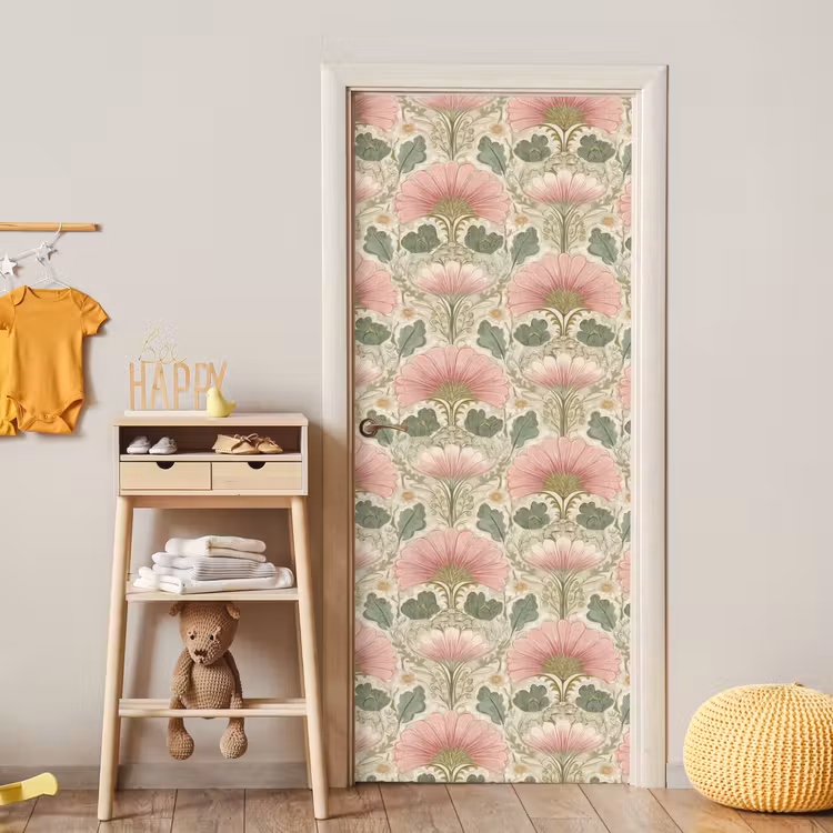 Klassiek - Patroon - Roze deurposter klein 289 -sfeer4