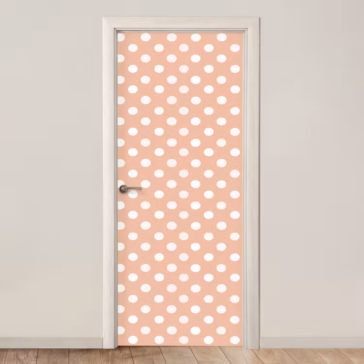 Klassiek - Polka - Perzik deurposter klein 289 -3d_beige