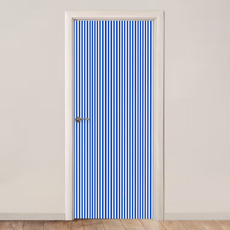 Klassiek - Strepen - Blauw deurposter klein 289 -3d_beige