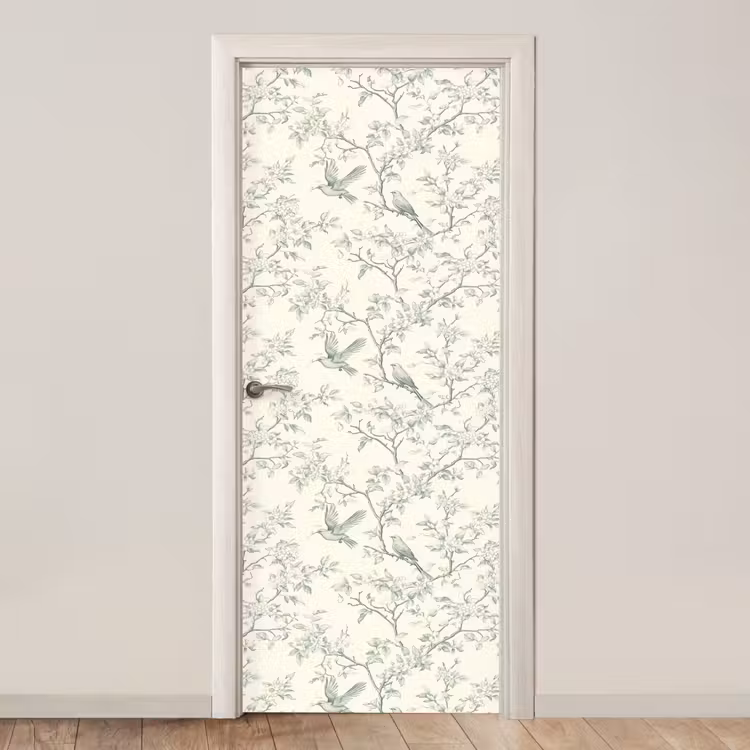 Klassiek - Vogels - Groen deurposter klein 289 -3d_beige