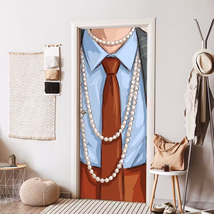 Kleding - Strik - Parels - Klassiek - Mode deurposter klein -sfeer6