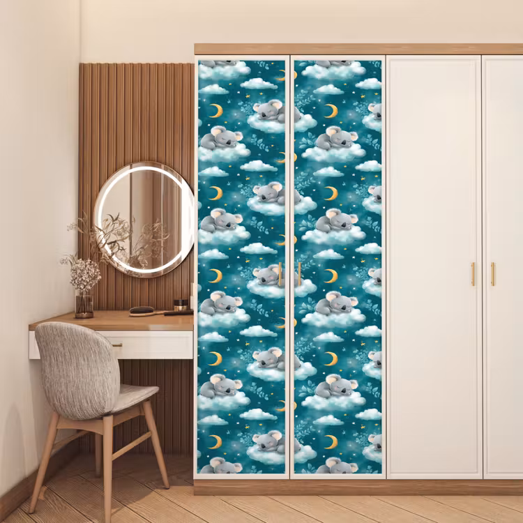Koala's - Betoverend - Blauw deurposter klein 289 -sfeer3