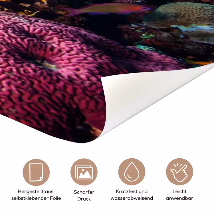 Koraal - Vissen - Oceaan - Natuur - Kleurrijk deurposter klein -tcloseup_DE