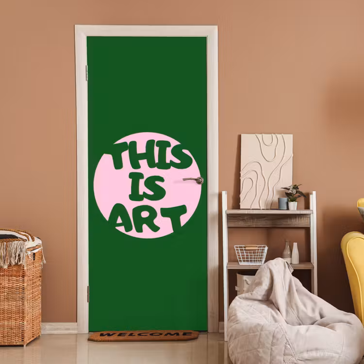 Cirkel - Roze - Tekst - Art deurposter klein -sfeer1