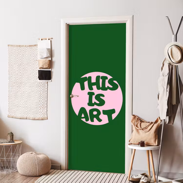 Cirkel - Roze - Tekst - Art deurposter klein -sfeer6