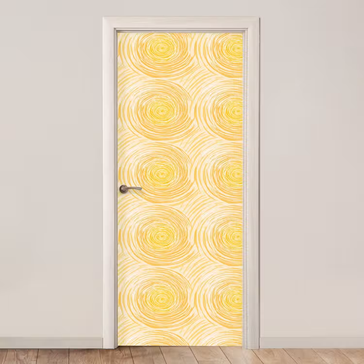 Cirkels - Abstract - Artistiek - Geel deurposter klein 289 -3d_beige