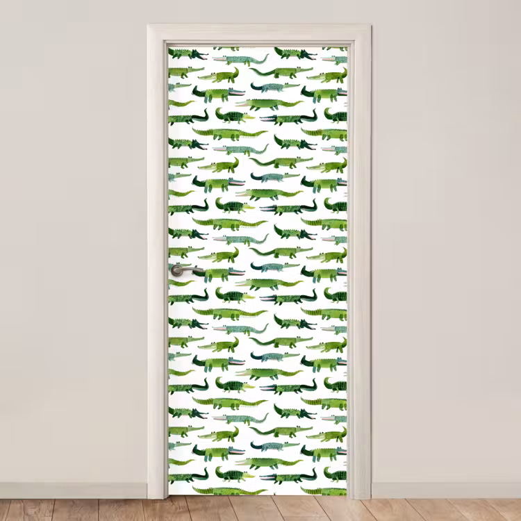 krokodillen - Speels - Groen deurposter klein 289 -3d_beige