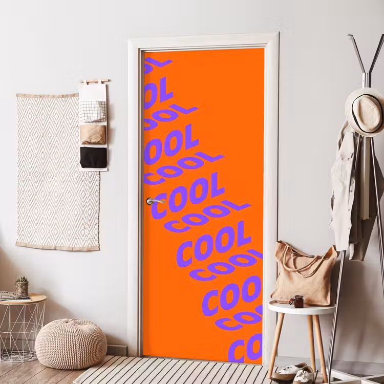 Cool - Paars - Oranje deurposter klein -sfeer6