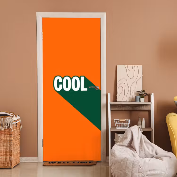 Cool - Oranje - Groen deurposter klein -sfeer1