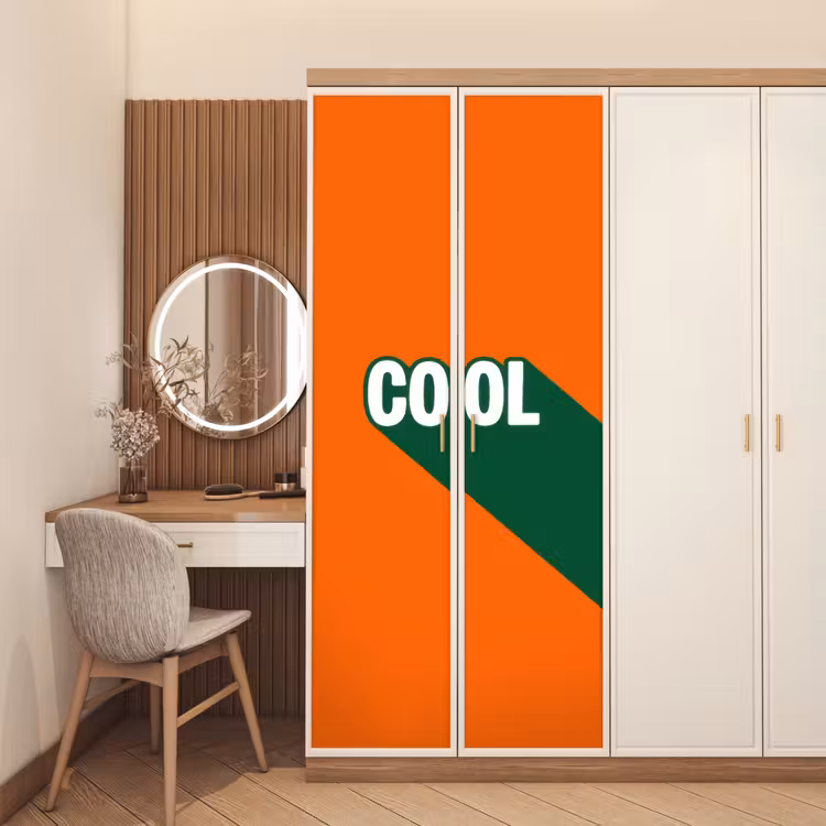 Cool - Oranje - Groen deurposter klein -sfeer3