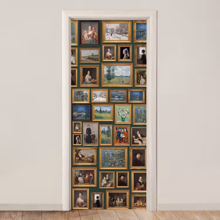 Kunst - Schilderijen - Collectie - Klassiek - Groen deurposter klein -3d_beige
