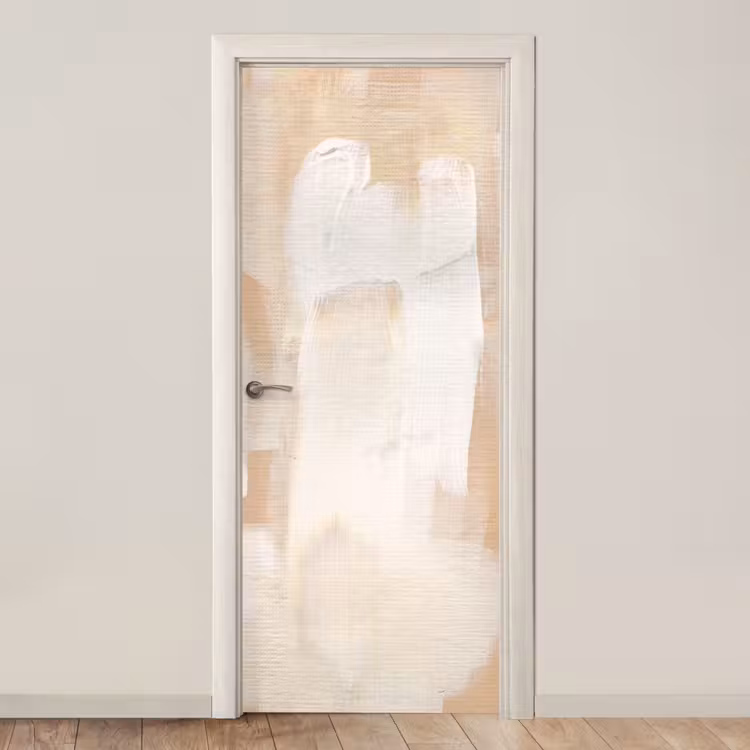 Kunst - Wit - Beige - Modern deurposter klein -3d_beige