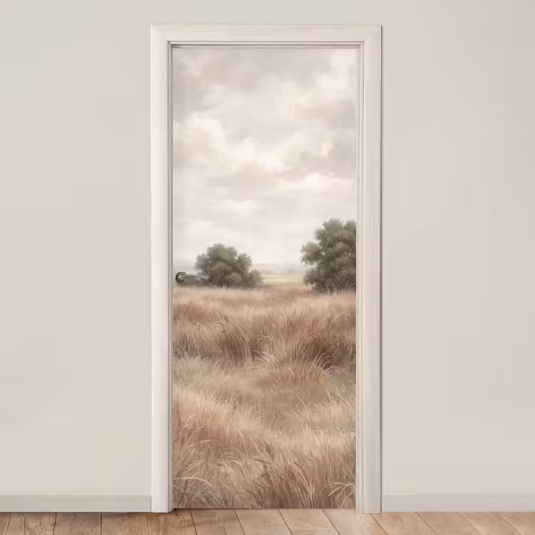 Landschap - Minimalistisch - Beige deurposter klein -3d_beige
