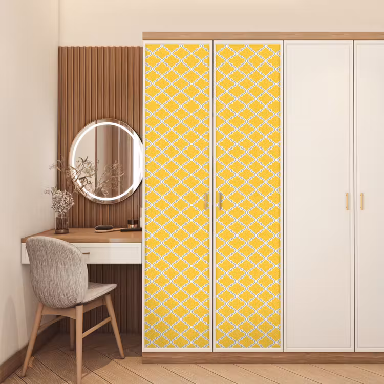 Lantaarn - Arabesk - Elegant - Geel deurposter klein 289 -sfeer3
