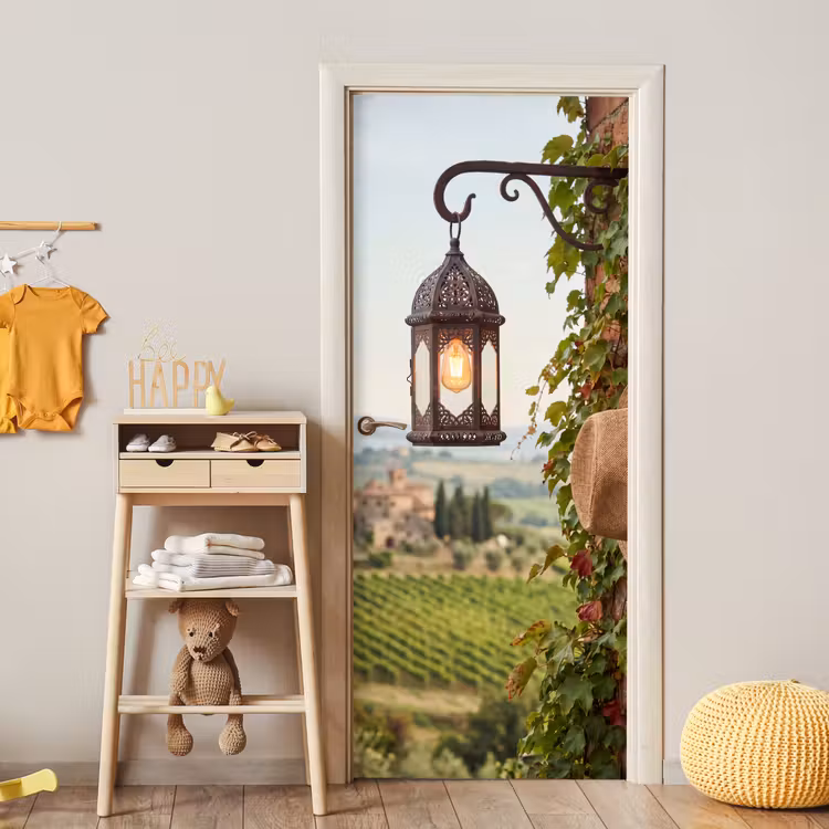 Lantaarn - Wijngaard - Landschap - Italiaans deurposter klein -sfeer4