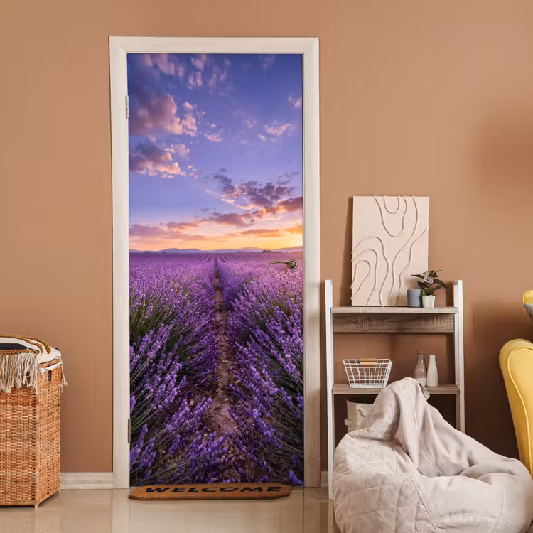 Lavendel - Veld - Natuur - Paars deurposter klein -sfeer1