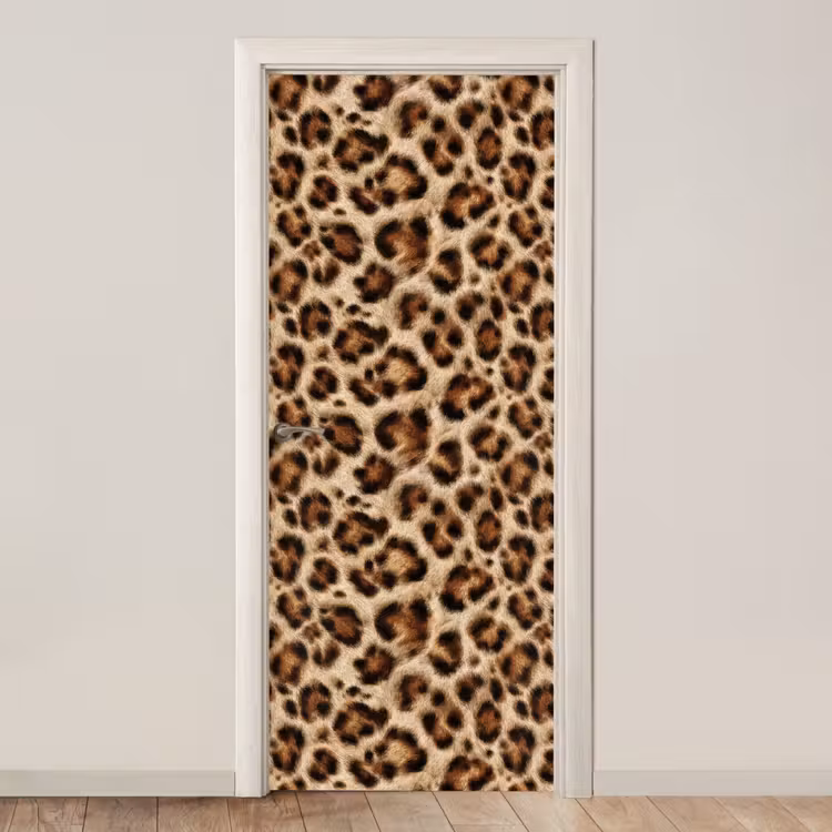 Luipaard - Vacht - Bruin deurposter klein 289 -3d_beige
