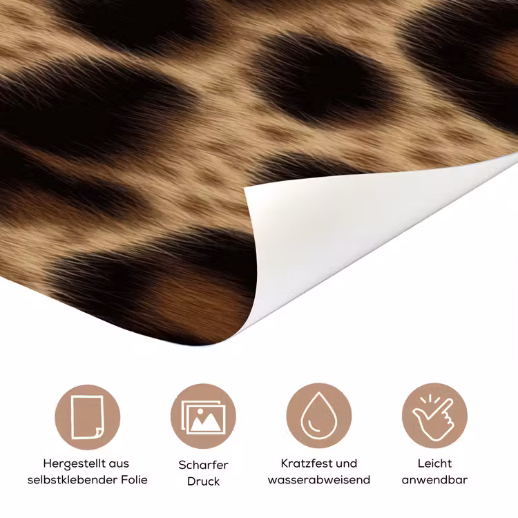Luipaardprint - Bruin - Courage - Sierlijk deurposter klein -tcloseup_DE