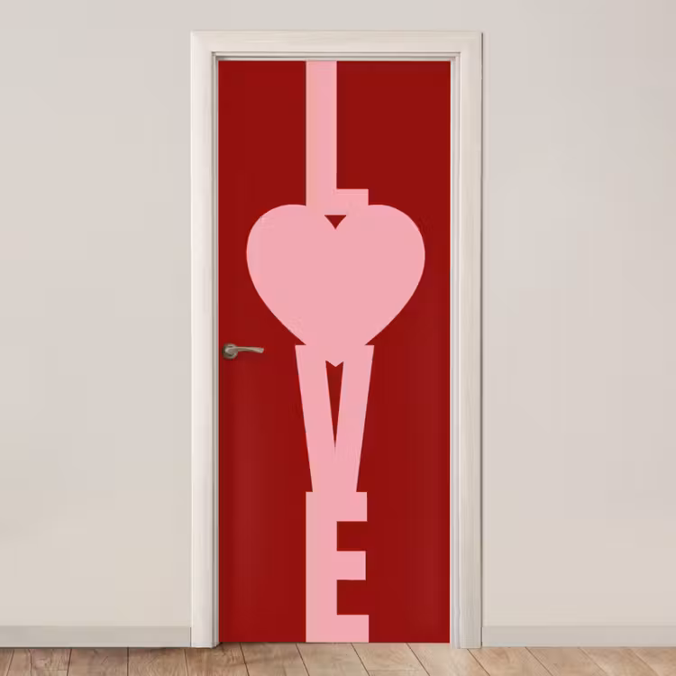 Love - Hart - Rood deurposter klein -3d_beige