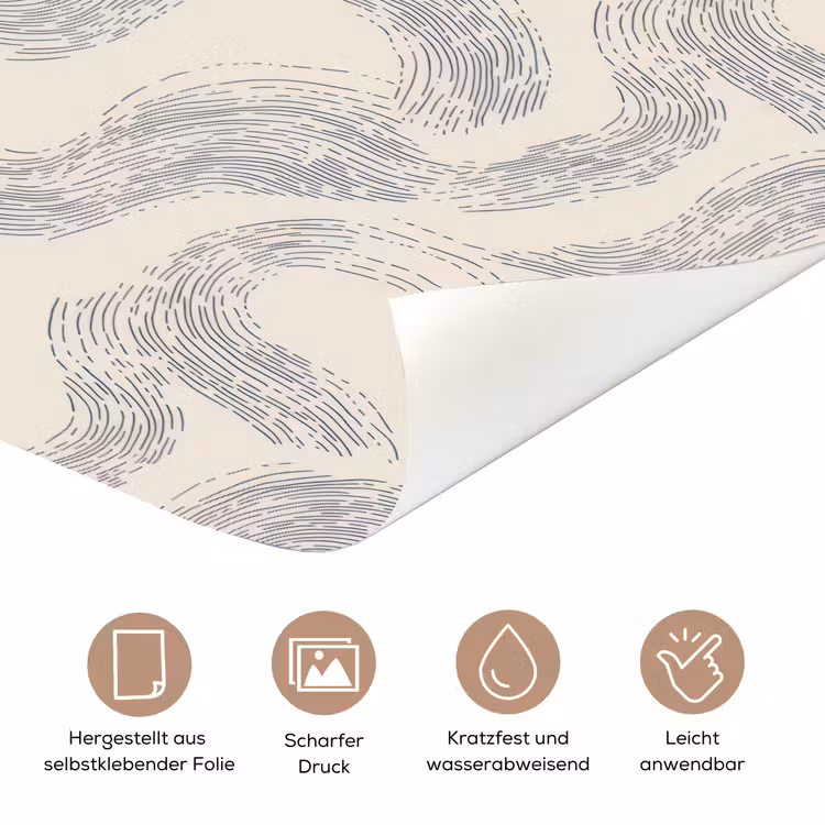 Lijnen - Patroon - Beige - Minimalistisch deurposter klein 289 -tcloseup_DE