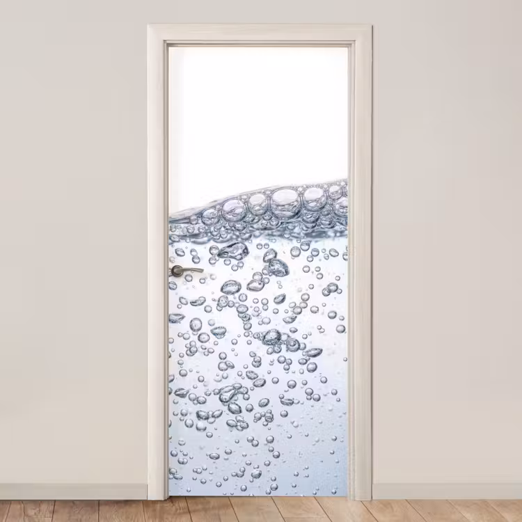 Luchtbellen - Water - Dynamisch deurposter klein -3d_beige