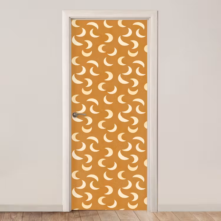 Manen - Patroon - Oker deurposter klein 289 -3d_beige