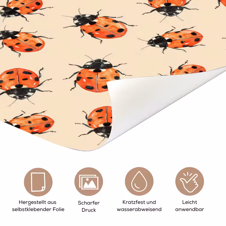 Lieveheersbeestjes - Patroon - Rood deurposter klein 289 -tcloseup_DE