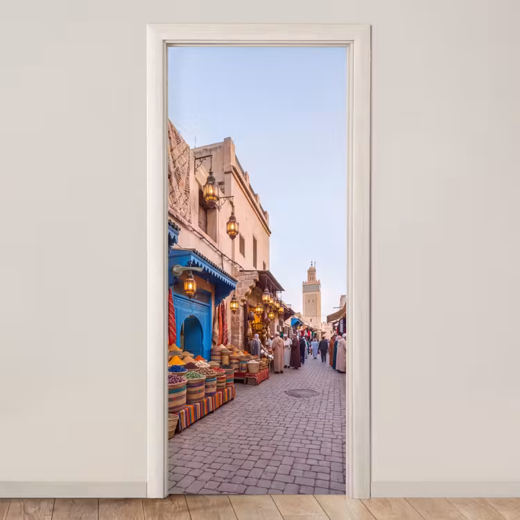 Türtapete - Markt – Orientalisch – Farbenfroh - Markt - Oosters - Kleurrijk deurposter klein