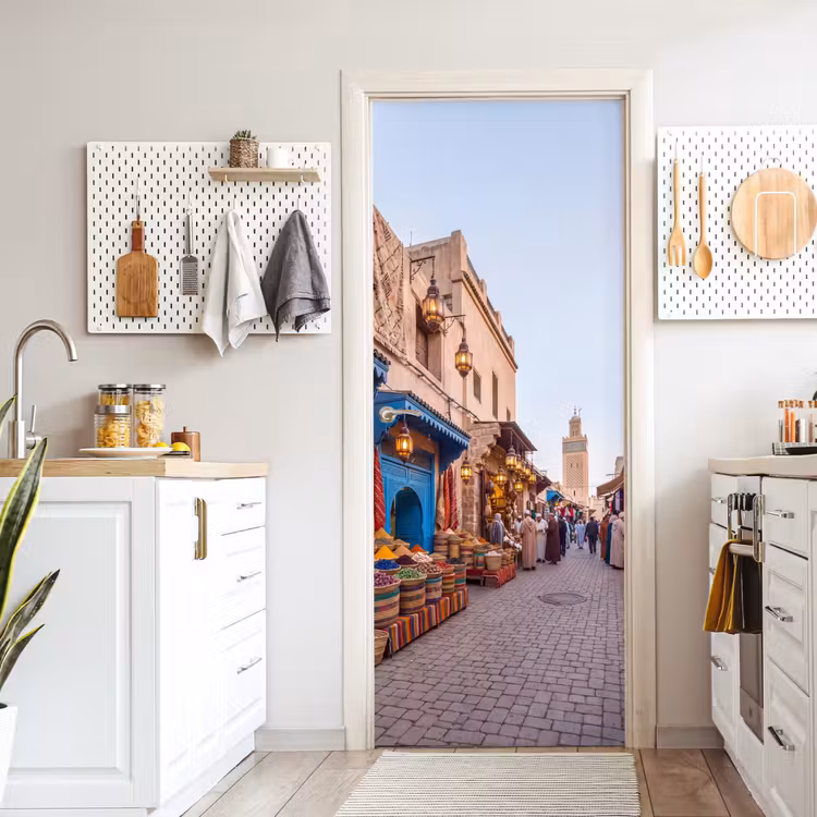 Türtapete - Markt – Orientalisch – Farbenfroh - Markt - Oosters - Kleurrijk deurposter klein