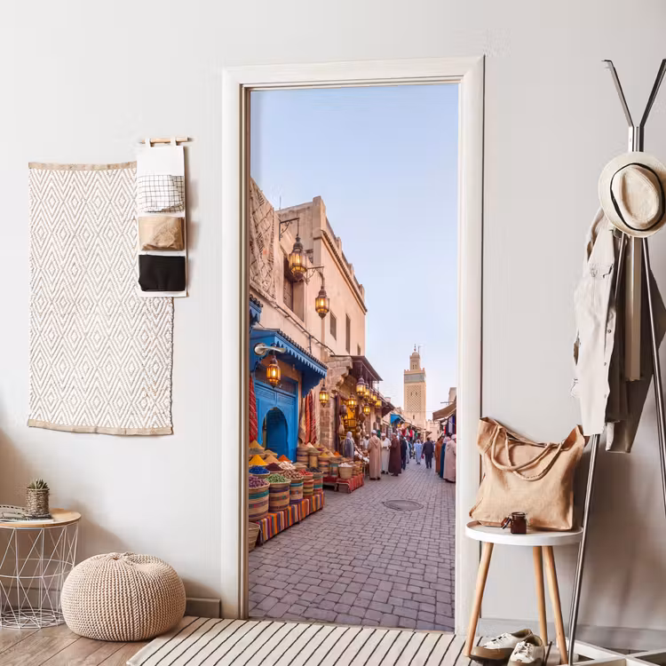 Türtapete - Markt – Orientalisch – Farbenfroh - Markt - Oosters - Kleurrijk deurposter klein