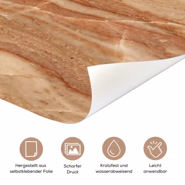 Marmer - Ader - Natuur - Abstract - Beige deurposter klein -tcloseup_DE