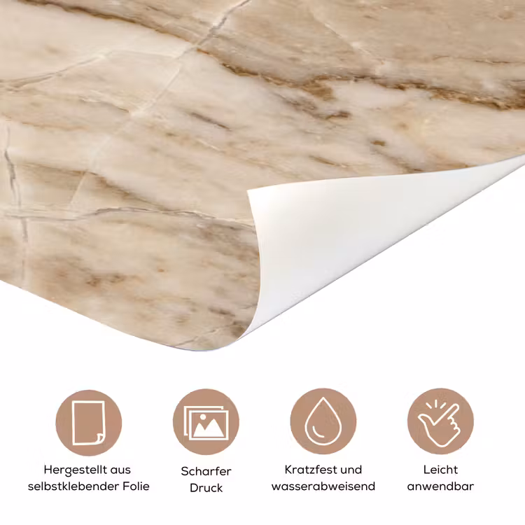 Marmer - Aderen - Textuur - Beige - Modern deurposter klein -tcloseup_DE
