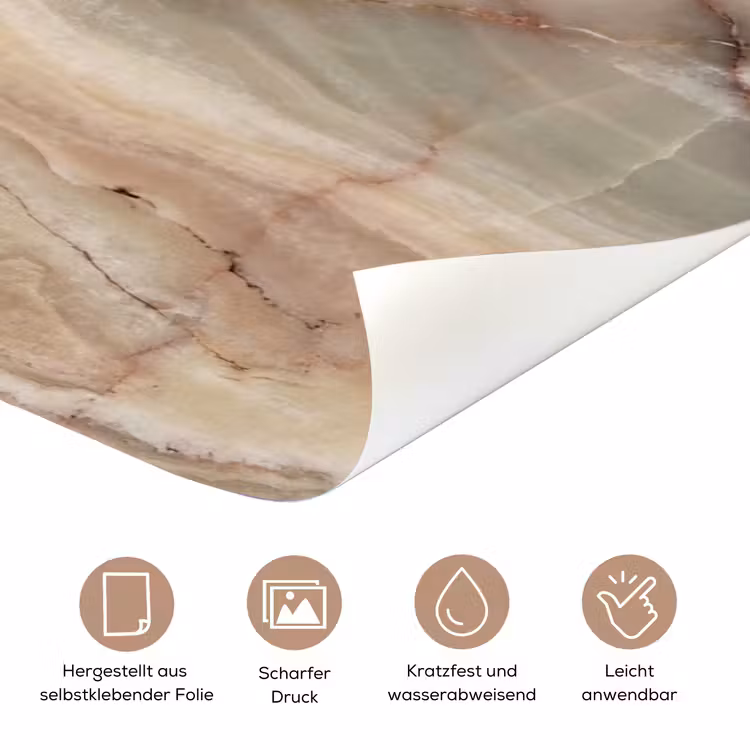 Marmer - Patroon - Abstract - Beige - Groen deurposter klein -tcloseup_DE