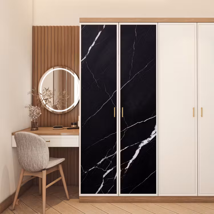 Marmer - Patroon - Abstract - Modern - Zwart deurposter klein -sfeer3