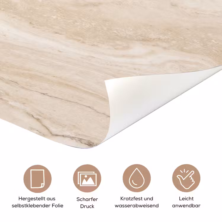 Marmer - Patroon - Beige - Steen - Abstract deurposter klein -tcloseup_DE