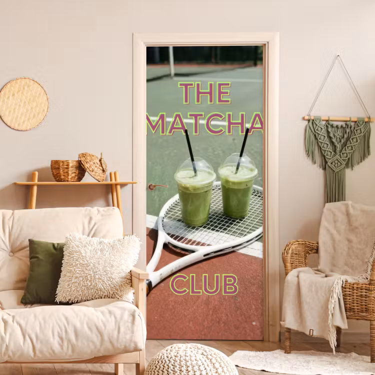 Matcha Club - Tennis - Matcha deurposter klein -sfeer2