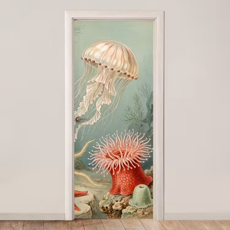 Zeeleven - Kwal - Onderwater - Illustratie - Beige deurposter klein -3d_beige