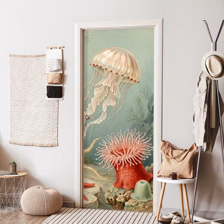 Zeeleven - Kwal - Onderwater - Illustratie - Beige deurposter klein -sfeer6