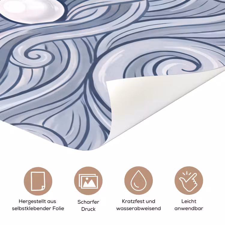 Zeemeermin - Schelp - Zee - Fantasie - Blauw deurposter klein -tcloseup_DE
