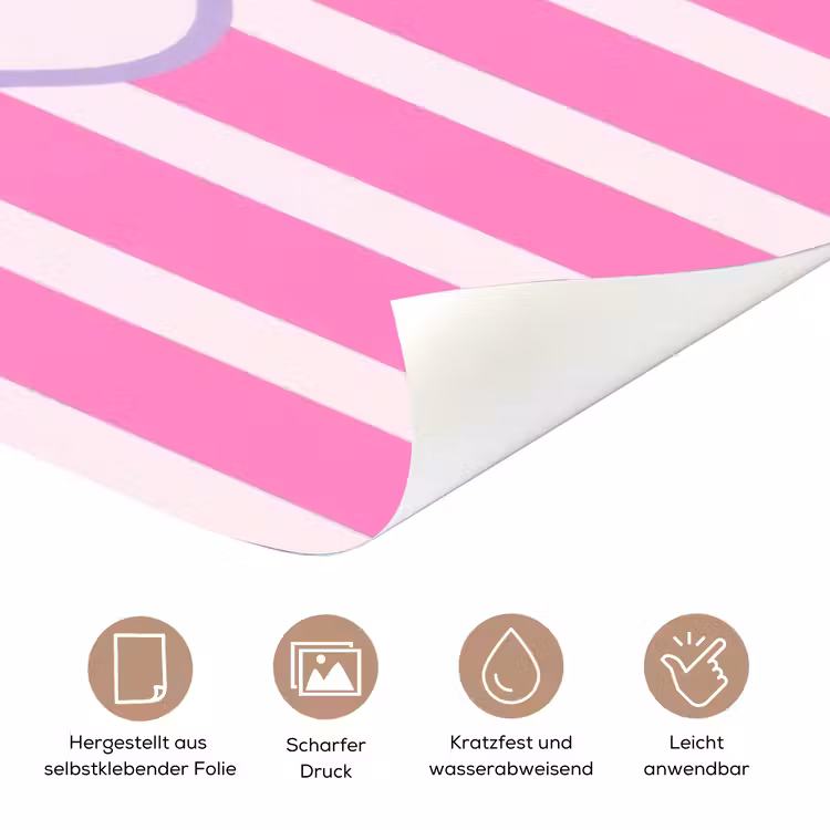 More coffee - Roze - Paars - Strepen - Mok deurposter klein -tcloseup_DE