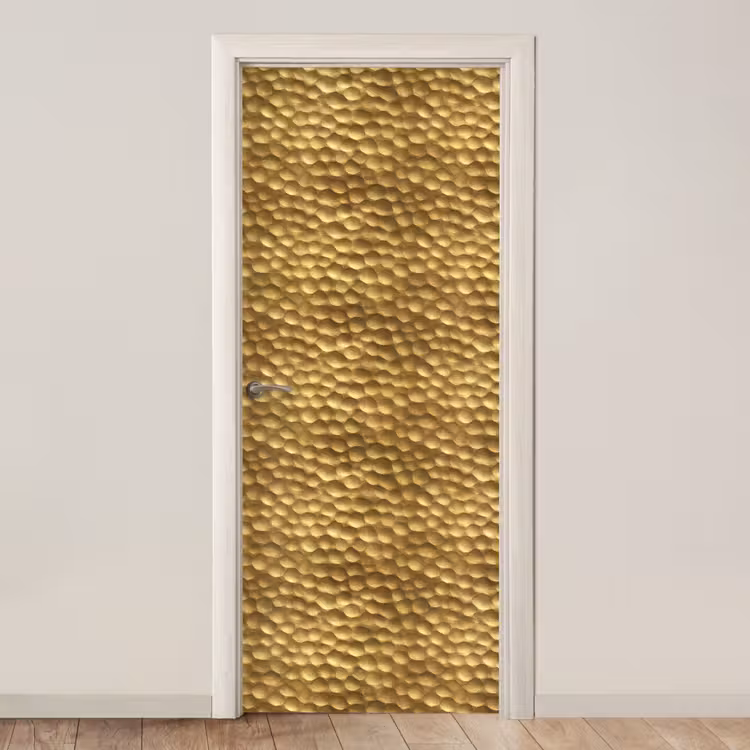 Metaal - Dynamisch - Goud deurposter klein 289 -3d_beige