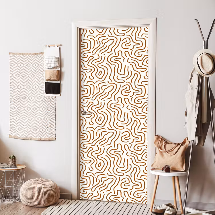 Minimalistisch - Patroon - Terracotta deurposter klein 289 -sfeer6