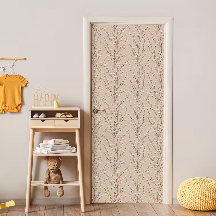 Katoen - Natuur - Taupe deurposter klein 289 -sfeer4