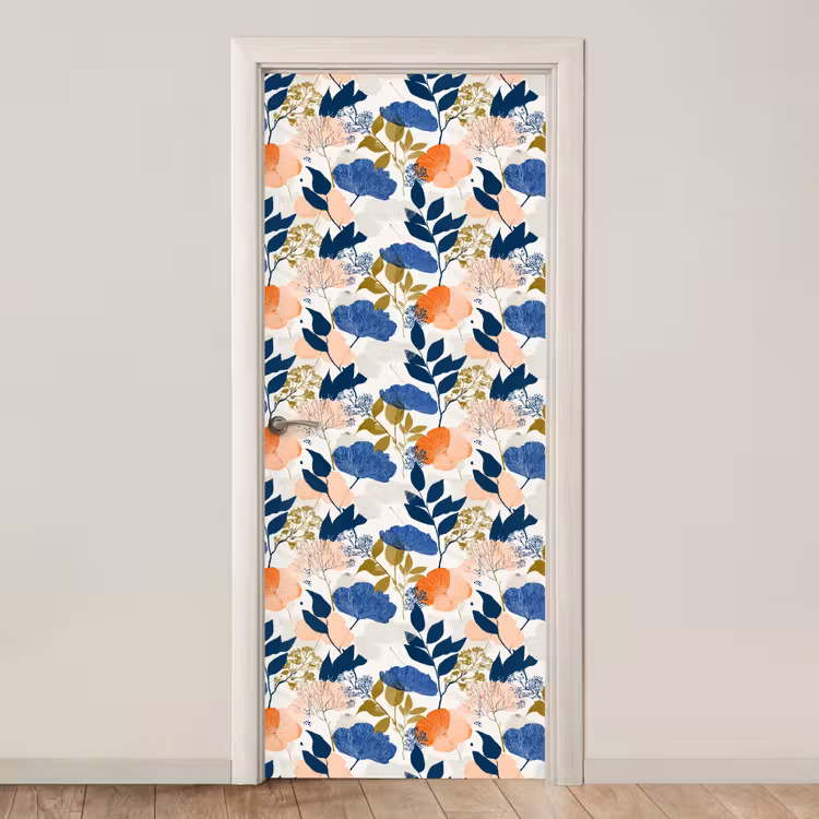 Bloemen - Botanisch - Kleurrijk deurposter klein 289 -3d_beige