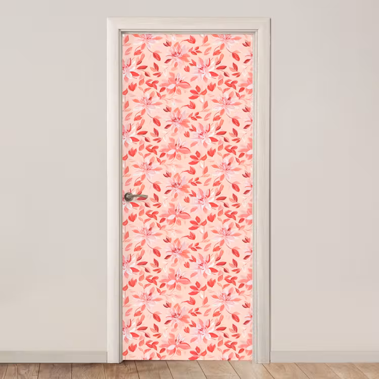 Botanisch - Bloemen - Rood deurposter klein 289 -3d_beige