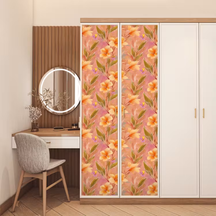 Botanisch - Bloemen - Kleurrijk deurposter klein 289 -sfeer3