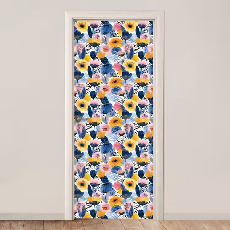 Creatief - Patroon - Kleurrijk deurposter klein 289 -3d_beige