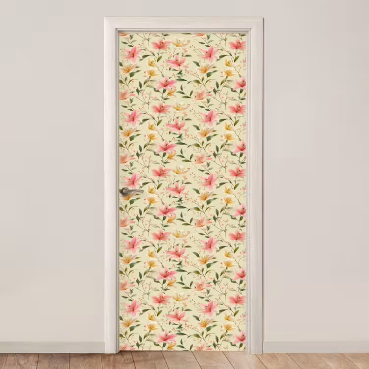 Lelies - Sereen - Kleurrijk deurposter klein 289 -3d_beige