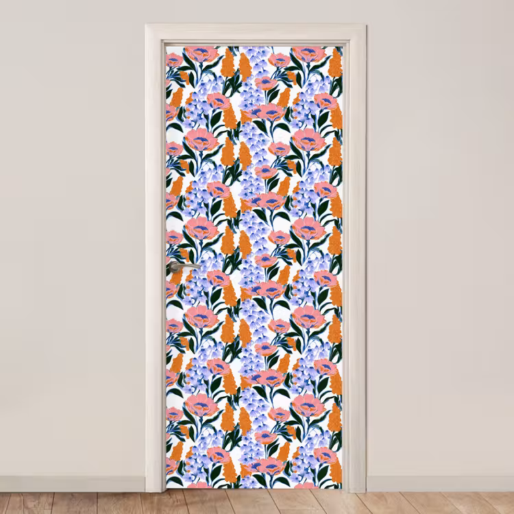 Patroon - Aquarel - Kleurrijk deurposter klein 289 -3d_beige